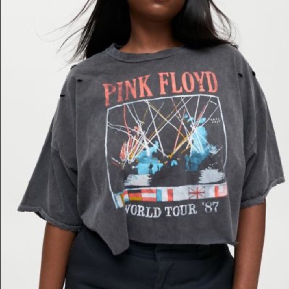 Vintage Pink Floyd World Tour Cropped Tee
